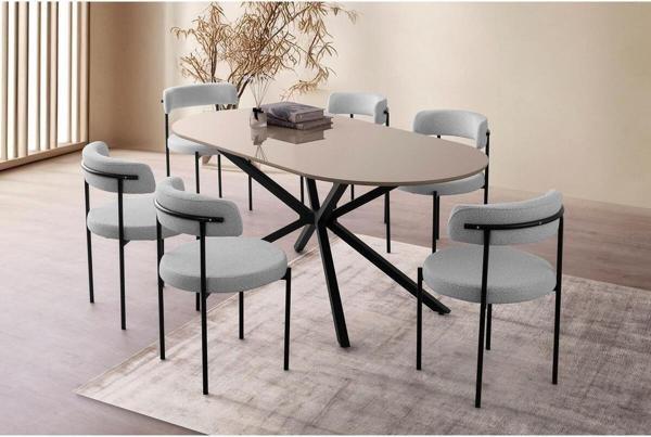 LİRONA MASA, ROLLS METAL SANDALYE, SELENİTY, 180X90 - Image 1