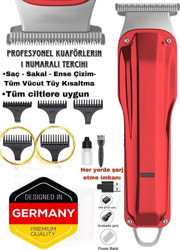 Jasper JPR-0085 Pro Şarlı Tıraş Makinesi Saç Sakal Ense Çizim Vücut Lazer Öncesi Kişisel Bakım - Image 1