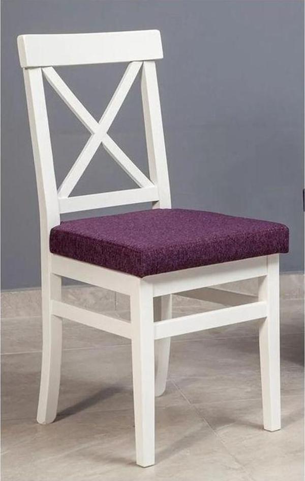 ÇAPRAZ DÖŞEMELİ SANDALYE MOR BEYAZ - Image 1