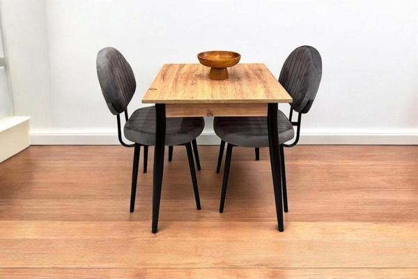 MENDEL MASA VE BEAD SANDALYE TAKIMI, ATLANTİK ÇAM, 70X70 - Image 1