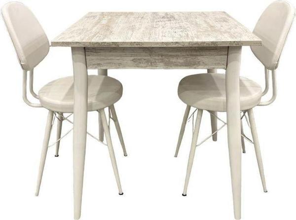 MENDEL MASA VE EYFEL SANDALYE TAKIMI, KRİSTAL, 70x70 - Image 1