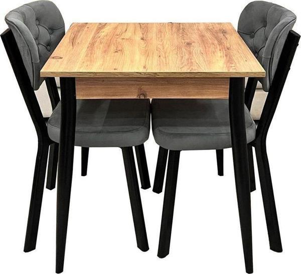 MENDEL MASA VE RİVONE SANDALYE TAKIMI, ATLANTİK ÇAM, 70X70 - Image 1