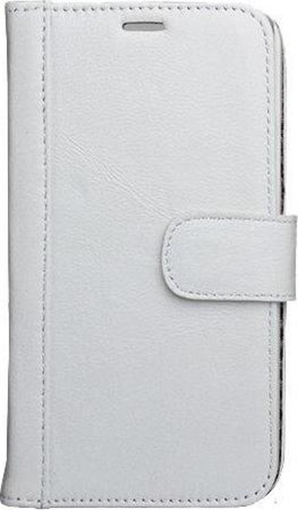 Galaxy S5 G900 ile Uyumlu Hakiki Deri Kapaklı Kılıf Beyaz - Image 1