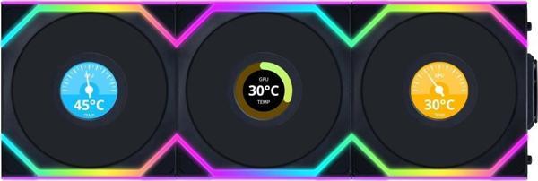 Lian Li UNI FAN REVERSE SL WIRELESS LCD 3x120mm Siyah Kasa Fanı  - Image 1