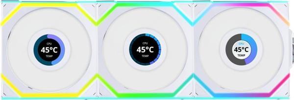 Lian Li UNI FAN SL WIRELESS LCD 3x120mm Beyaz Kasa Fanı  - Image 1