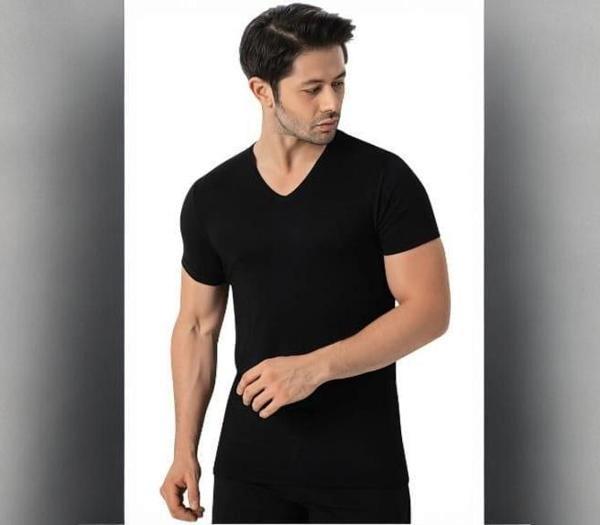 Erkek Bambu V Yaka Kısa Kollu Fanila 6'lı - Image 1