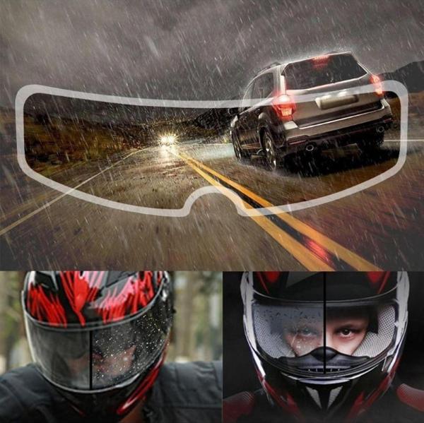 Busstier Motosiklet Kaskı Yağmur ve Buğu Önleyici Film – Şeffaf, Su Geçirmez ve Dayanıklı - Image 1
