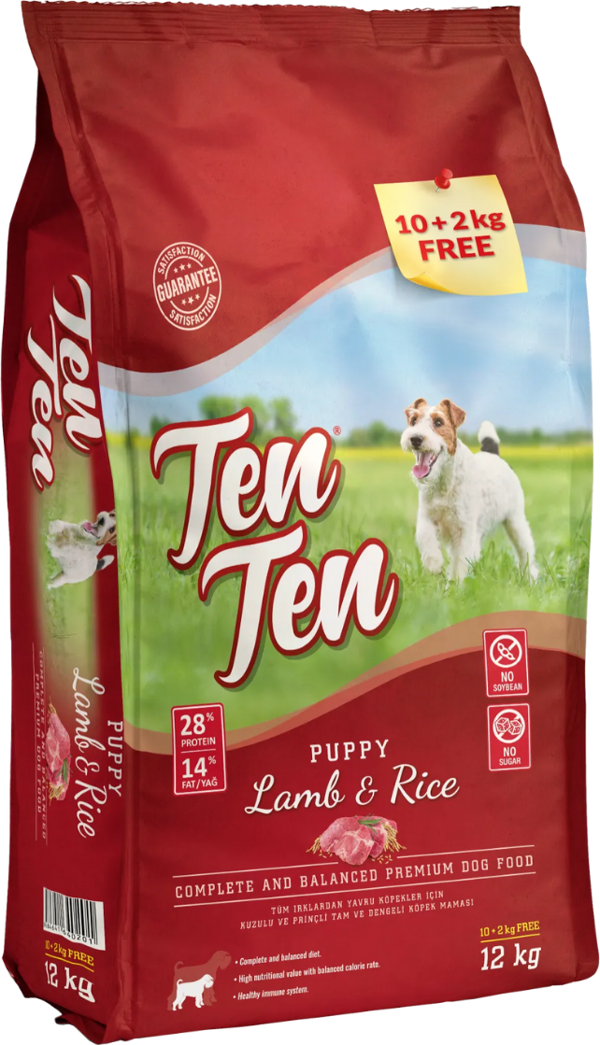 Ten Ten Kuzu Etli Yavru Köpek Maması 12 kg - Image 1