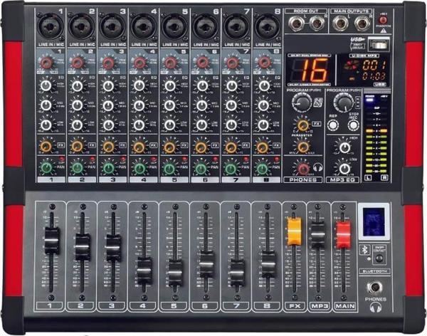 DJ PRO MX-8 8 KANALLI 99 DSP EFEKTLİ 2x350 WATT  POWER MİKSER - Image 1