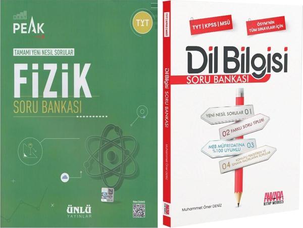 Ünlü Yayıncılık TYT Fizik Best Peak ve AKM Dil Bilgisi Soru Bankası Seti 2 Kitap - Ünlü Yayınları - Image 1