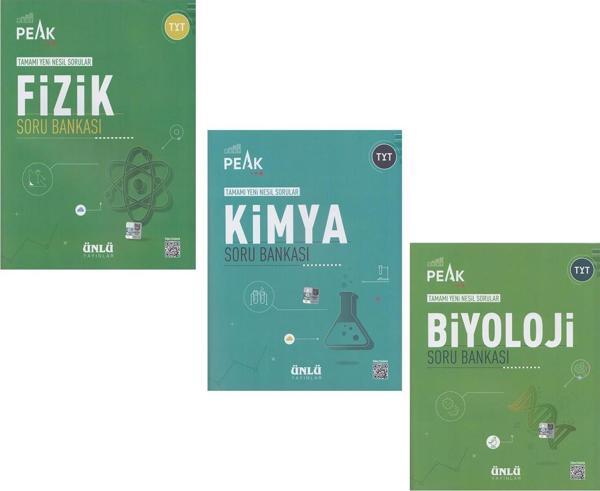 Ünlü Yayıncılık TYT Fizik Kimya ve Biyoloji Best Peak Soru Bankası Seti 3 Kitap - Ünlü Yayınları - Image 1