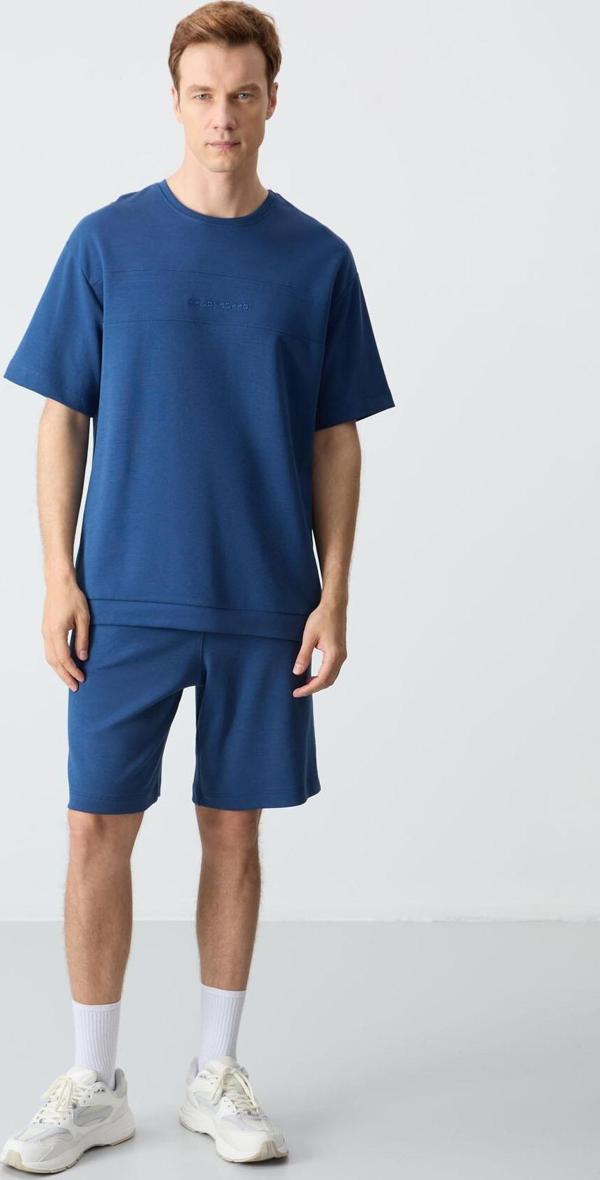 Parlament Pamuklu Kalın Yumuşak Dokulu OversizeFit Basic Erkek Şort Takım - 85257 - Image 1