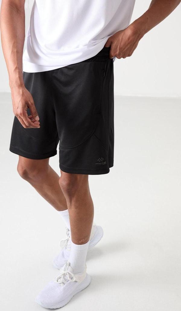 Siyah Polyester Kalın Yumuşak Comfort Fit Erkek Şort - 81271 - Image 1
