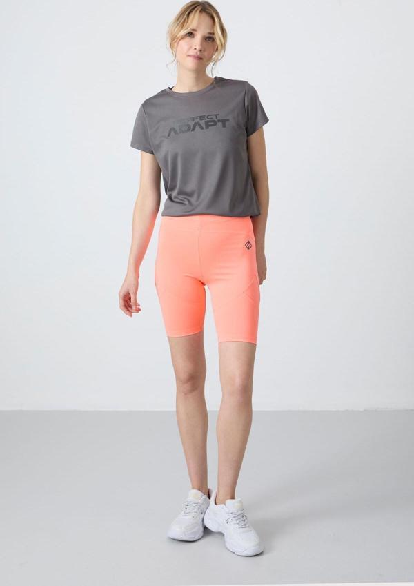 Yavruagzı Polyester Esnek Standart Fit Performans Kadın Biker Tayt - 91013 - Image 1