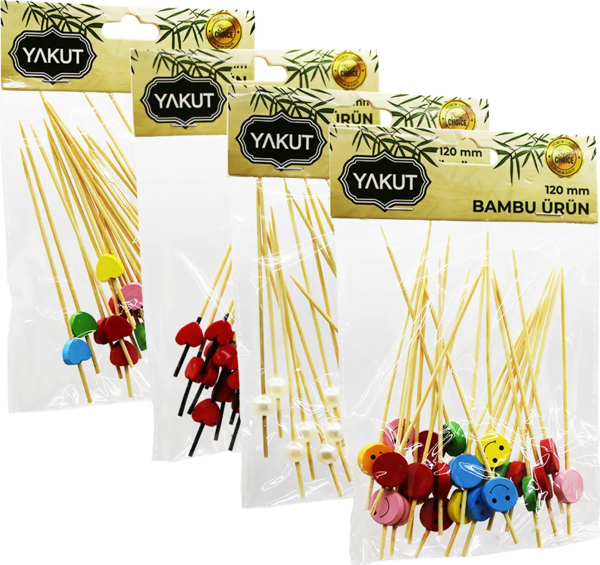 24 LÜ BAMBU KOKTEYL KÜRDAN 12CM - Image 1