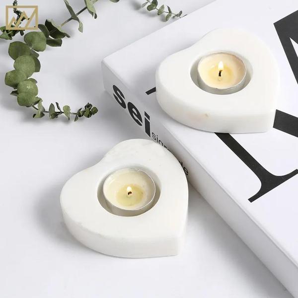 2 Adet Kalp Şeklinde Mumluk - Tealight Tutucu - Tealight Mumluk - Image 1