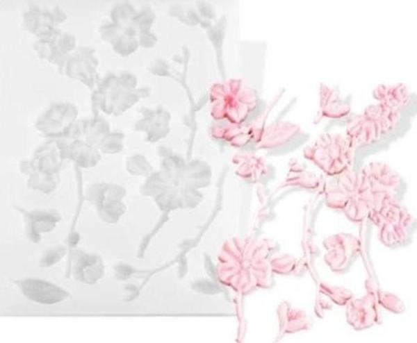 Epoksi Silikon Kalıp - Çiçek ve Yapraklar 12x20cm (294) - Image 1