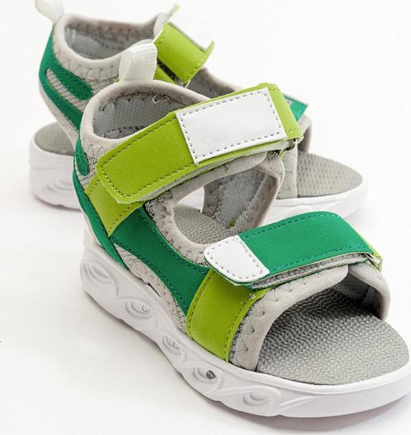 mnpc Erkek Çocuk Yeşil Işıklı Anatomik Hafif Spor Sandalet - Image 1