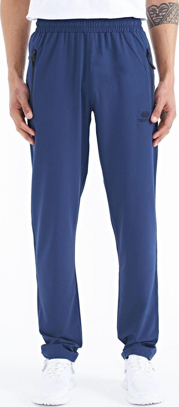 İndigo Erkek Fermuarlı Üç Cepli Standart Kalıp Klasik Paça Eşofman Alt - 84768 - Image 1