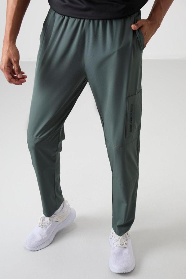 Haki Polyester İnce Yumuşak Comfort Fit Erkek Eşofman Alt - 82120 - Image 1