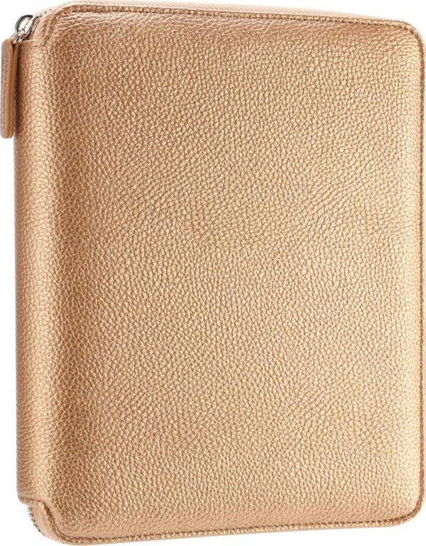 Victorias Journals Buffalo Zipper Folder Defter Sedefli Altın Çizgili - Image 1