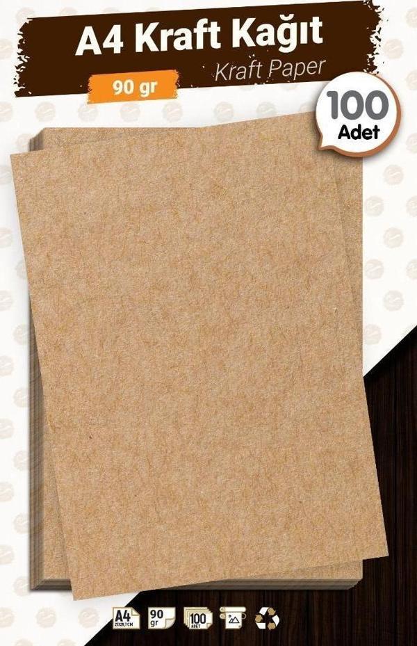 A4 Saman Kağıt  Kraft Kağıt 90 gr 100 Adet - Image 1