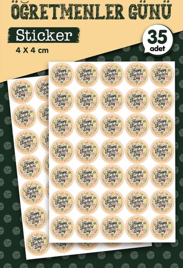 Happy Teachers Day  Sticker Öğretmenler Günü Hediye Etiket 35 adet-T1114 - Image 1