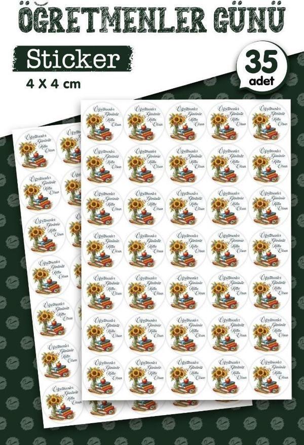 Öğretmenler Gününüz Kutlu Olsun Hediye Sticker Etiket 35 adet -T1113 - Image 1