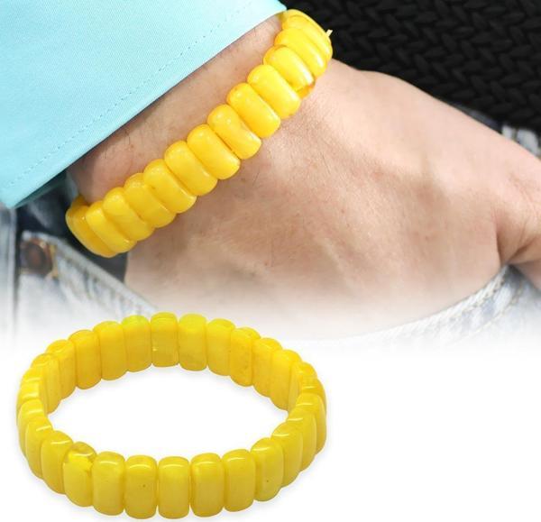 Çubuk Kesim Hardal Rengi Beyrut Kehribar Erkek Rolex Bileklik - Image 1