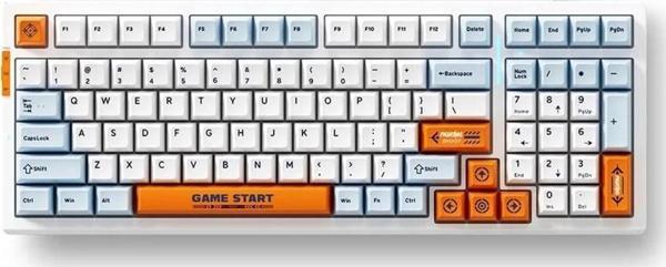 MCHOSE G98 Pro %98 RGB Kablosuz Hotswap Turuncu – Mavi Mekanik Gaming Klavye (MC-G98S-7) - Image 1