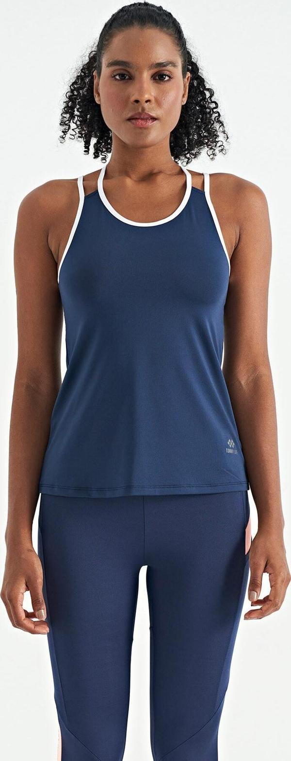 İndigo Çift Askılı Sırt Detaylı Standart Kalıp Kadın Spor Atlet - 97258 - Image 1