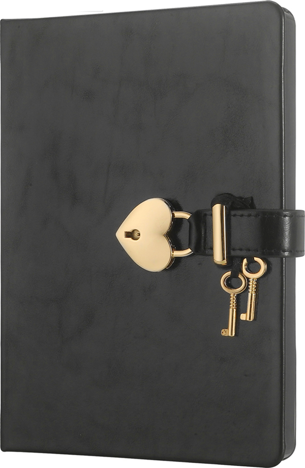 Victorias Journals Hush Hush Metalik Kilitli Defter 13x18 Cm Siyah - Image 1