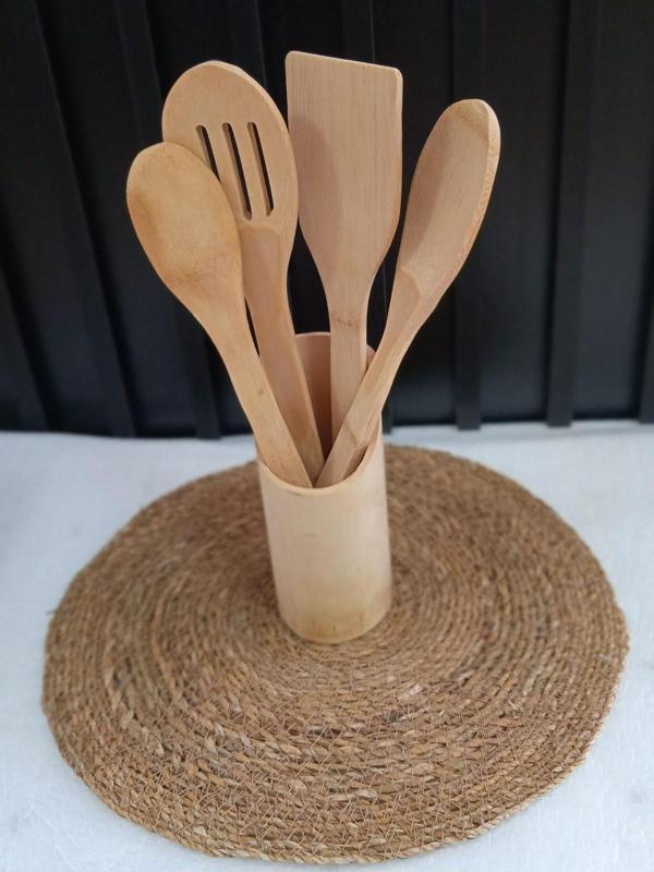 Ahşap Servis Seti Standlı 5 Parça - Image 1