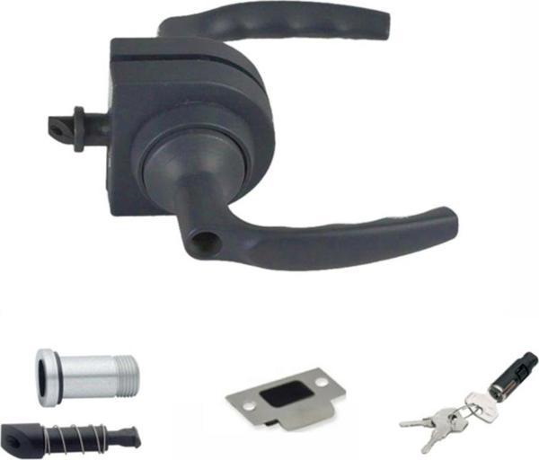 Wold Çerçeveli Cam Kapı Kolu, Cam Kapı Kilidi, Ofis Kapısı Kolu Antrasit - Image 1