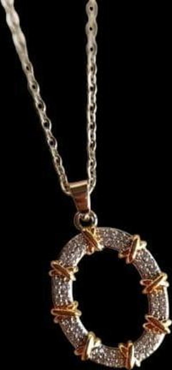 Çelik Halka Gold Gümüş Kolye  - Image 1