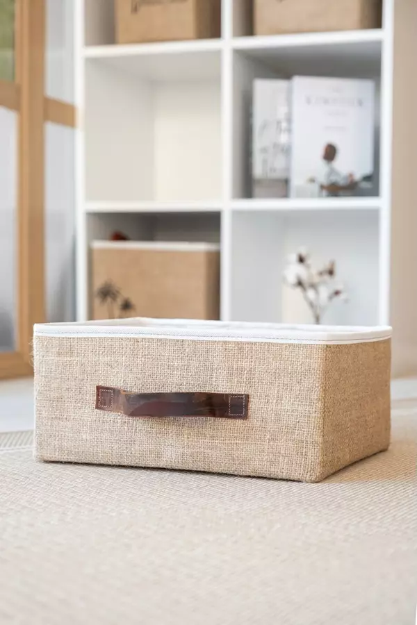 Jüt Dolap İçi Organizer Takı, Makyaj, Banyo, Ofis Düzenleyici Saklama Kutusu Organizer 26x20x10 cm - Image 1