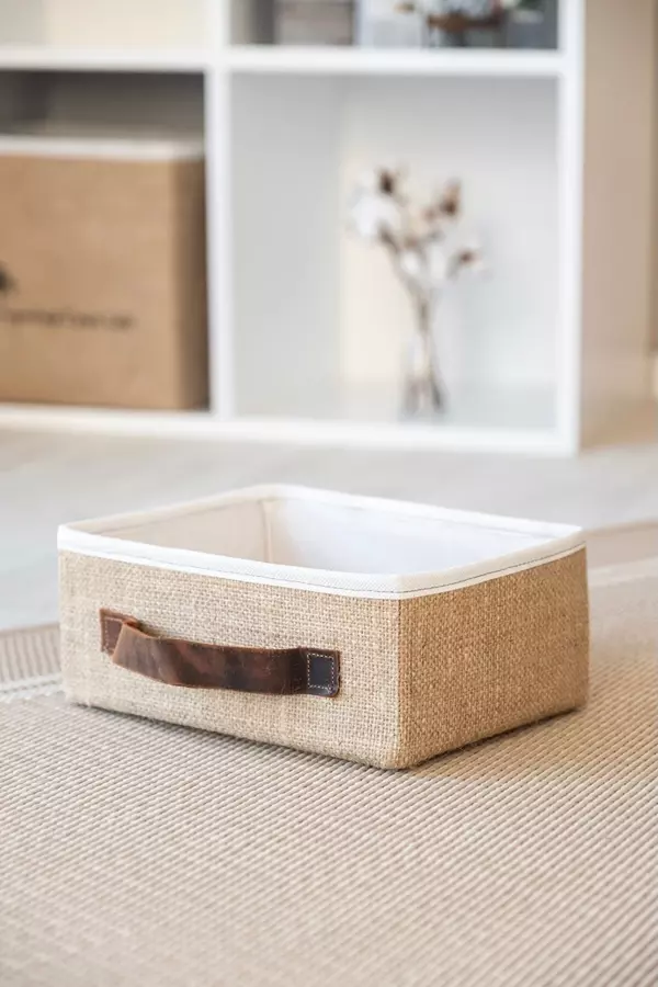 Jüt Dolap İçi Organizer Takı, Makyaj, Banyo, Ofis Düzenleyici Saklama Kutusu Organizer 30x23x13 cm - Image 1