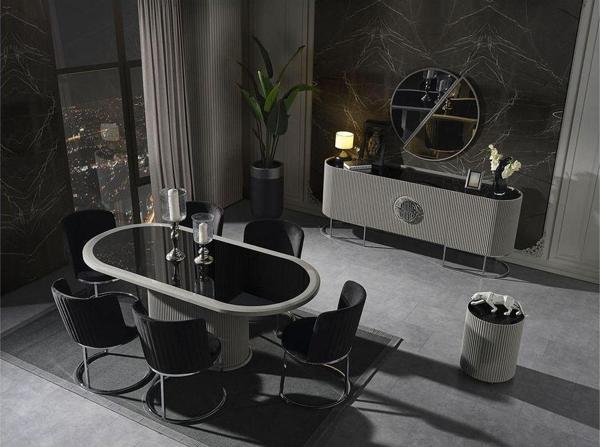 Mobilya Bazarı Guccix Gray Mdf Yemek Odası Takımı - Image 1