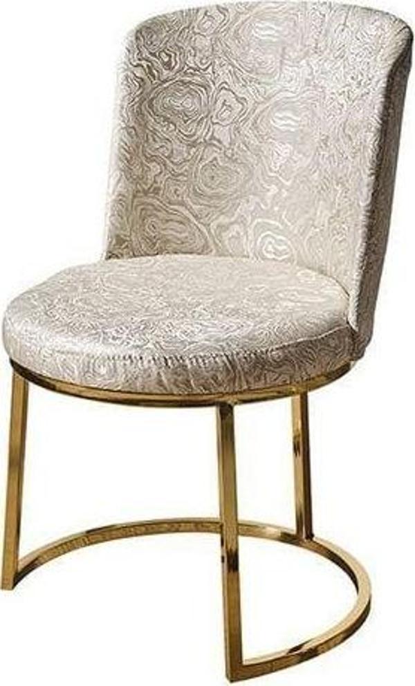 Mobilya Bazarı Guccix Desenli Ekru 6 Sandalye - Image 1
