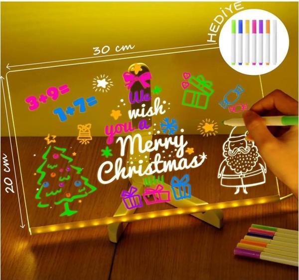 Vothoon 12 Inc LED Işıklı Çizim Tahtası Ayarlanabilir Stant ve Kalemleri ile - Image 1