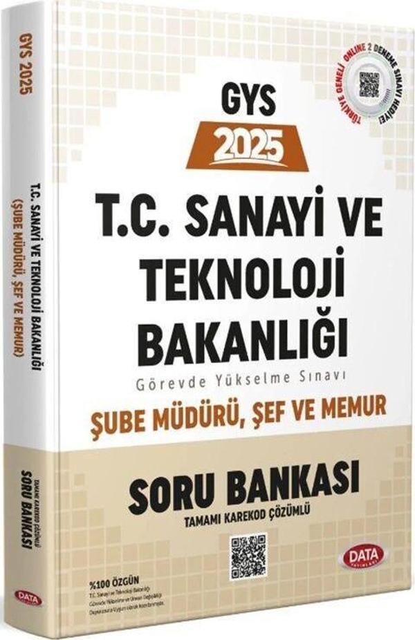 Data Yayınları 2025 GYS T.C. Sanayi ve Teknoloji Bakanlığı Şube Müdürü Şef Memur Soru Bankası - Data Yayınları - Image 1