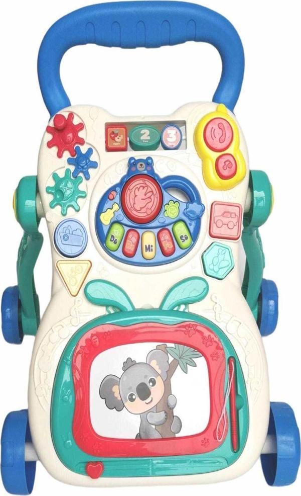 Babylondy Beyaz Çok Fonksiyonlu Bebek Yürüteci Müzikli Eğitici Set Yürüteç Baby Walker - Image 1
