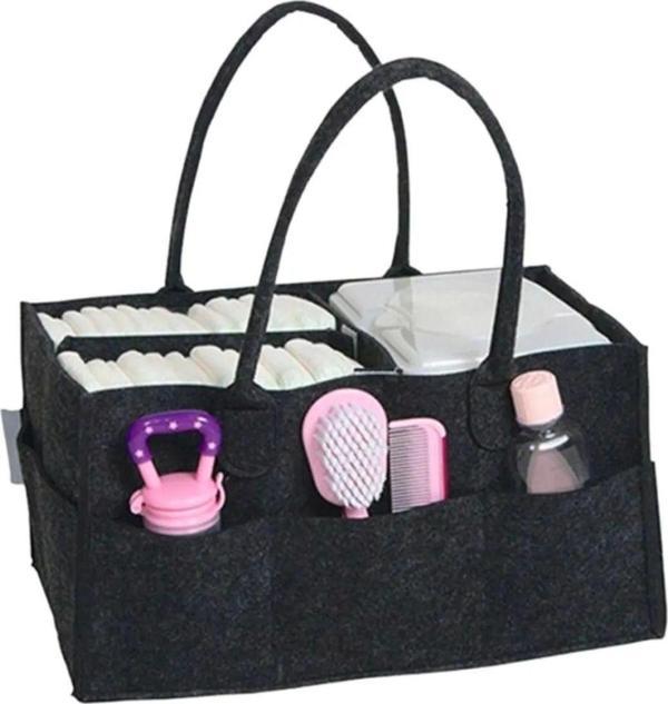 Babylondy Keçe Anne Bebek Bakım Çantası Düzenleyici Siyah Organizer - Image 1