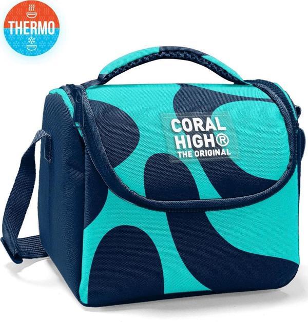 Coral High Kids Lacivert Turkuaz Desenli Thermo Beslenme Çantası 22786 - Image 1
