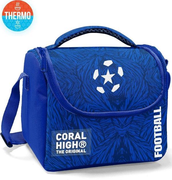 Coral High Kids Lacivert Saks Futbol Desenli Thermo Beslenme Çantası 22797 - Image 1