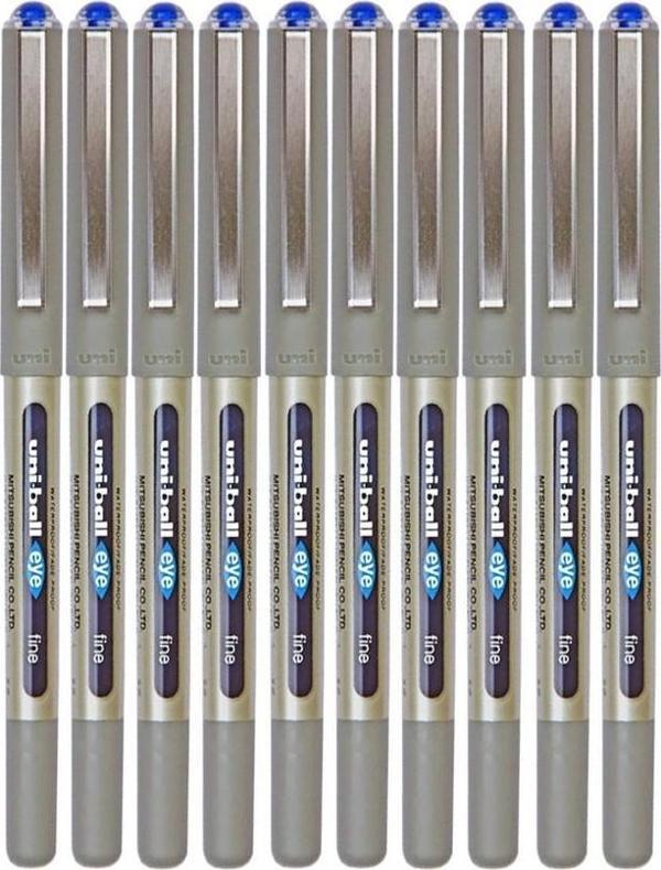 Mavi Pilot Kalem 10 Adet Uniball Eye Fine 0.7 mm Roller Pilot Kalem Ub-157 Roller Uçlu Likit Mürekkepli Pilot Kalem - Image 1