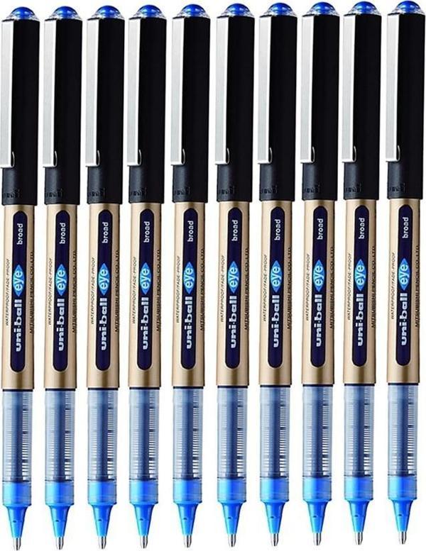 Mavi Pilot Kalem 10 Adet Uniball Eye Broad 1.0 mm Roller Pilot Kalem Ub-150-10 Roller Uçlu Likit Mürekkepli - Image 1