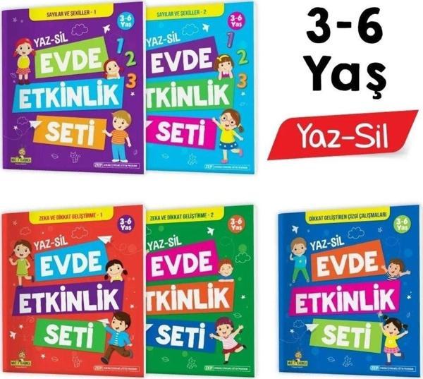 Yükselen Zeka 3-6 Yaş Evde Etkinlik Seti Çizgi Çalışmaları, Sayılar, Geometrik Şekiller, Mantık Soruları - Image 1