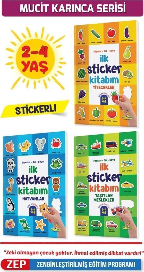 Yükselen Zeka Ilk Sticker Kitabım Türkçe Ingilizce 2-4 Yaş - Image 1