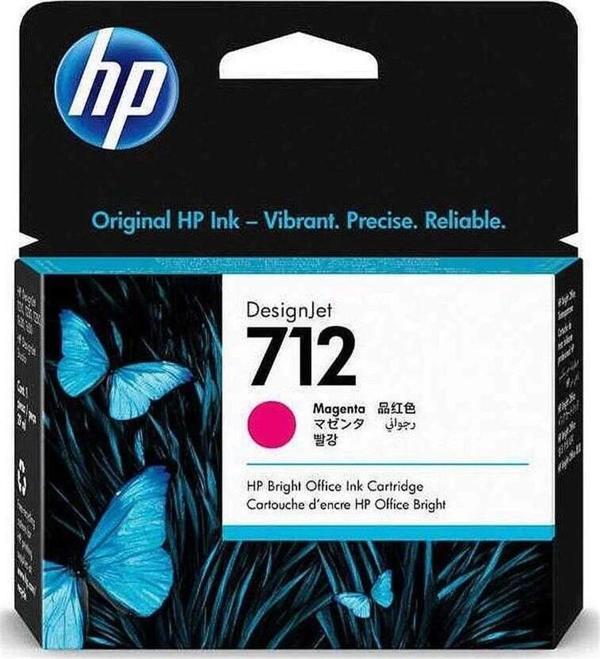 HP 712 Magenta Kırmızı 29ML Plotter Kartuşu 3ED68A - Image 1